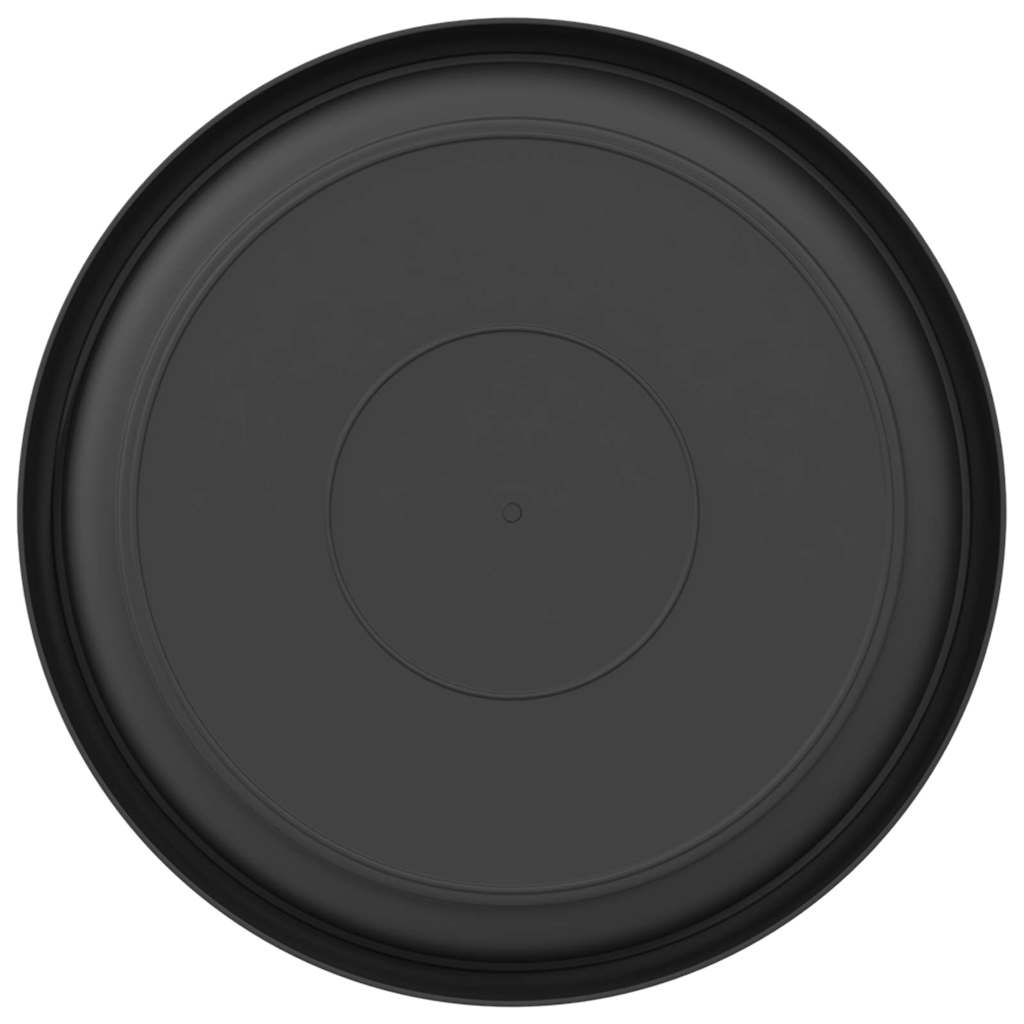 Vassoio Rotondo per Fiori 6 pz Nero Ø 23,5 x 2,5 cm Plastica
