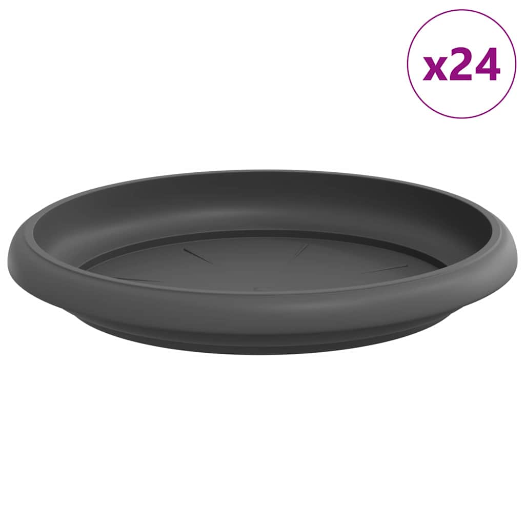 Vassoio Rotondo per Fiori 24 pz Nero Ø 14 x 2 cm Plastica