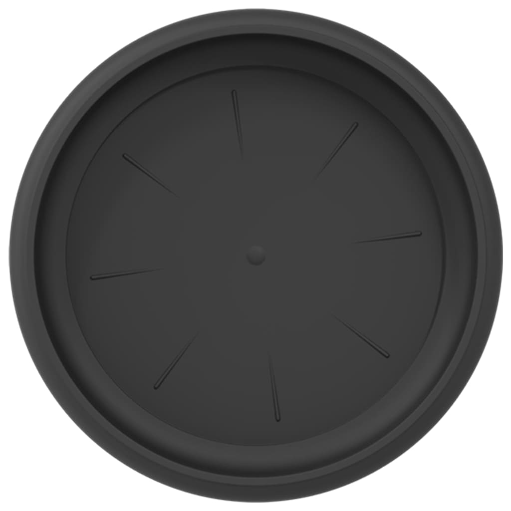 Vassoio Rotondo per Fiori 24 pz Nero Ø 17,5 x 2 cm Plastica