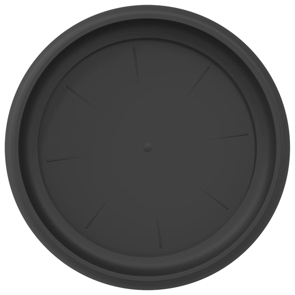 Vassoio Rotondo per Fiori 24 pz Nero Ø 21,5 x 2,5 cm Plastica