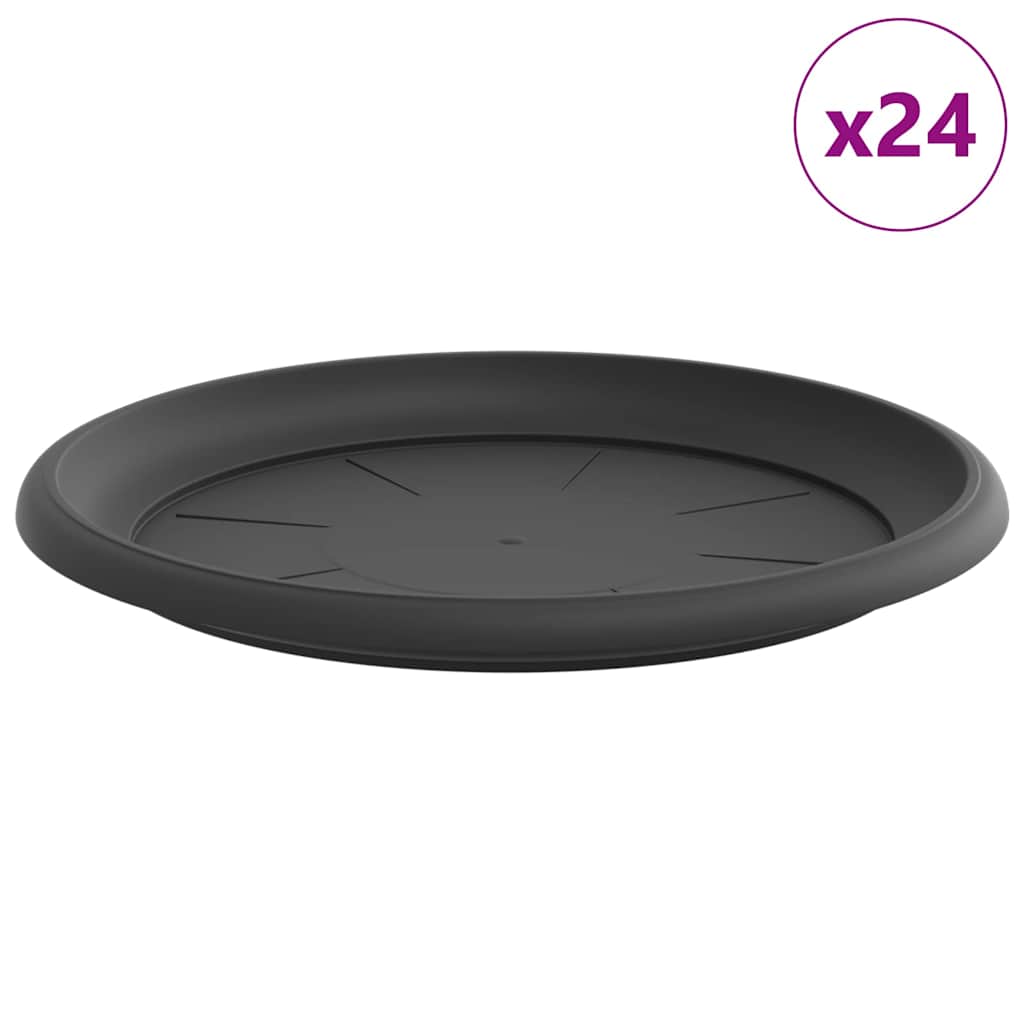 Vassoio Rotondo per Fiori 24 pz Nero Ø 27 x 2,5 cm Plastica