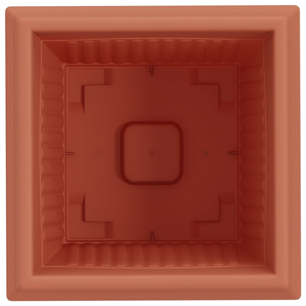 Vaso quadrato per fiori 6 pz Rosso Mattone 28,5 x 28,5 x 22 cm