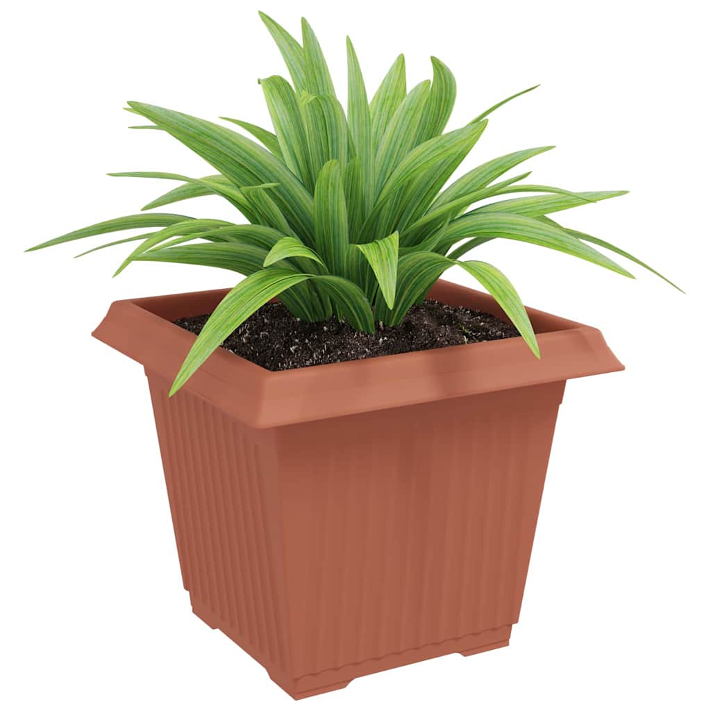 Vaso quadrato per fiori 6 pz Rosso Mattone 33 x 33 x 26 cm