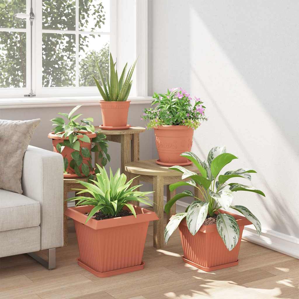 Vaso quadrato per fiori 6 pz Rosso Mattone 33 x 33 x 26 cm