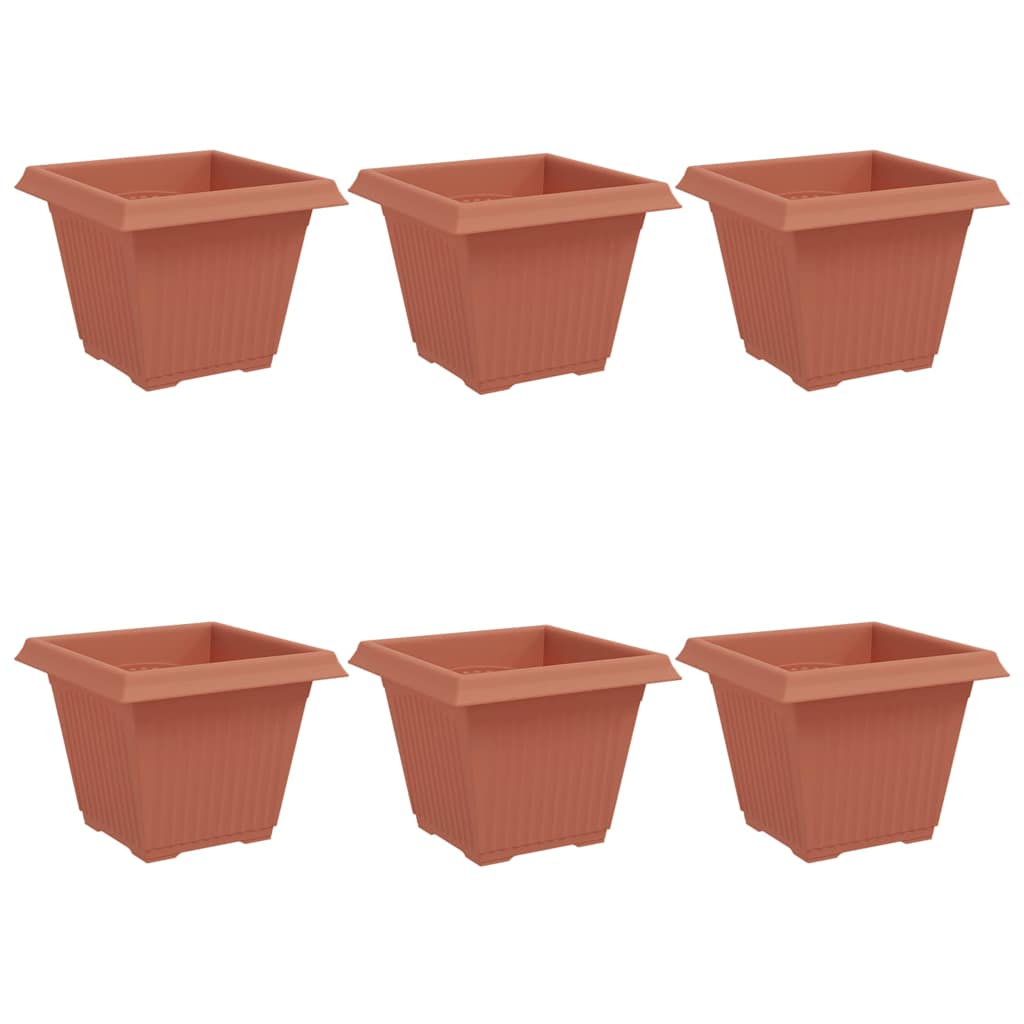Vaso quadrato per fiori 6 pz Rosso Mattone 38 x 38 x 30 cm