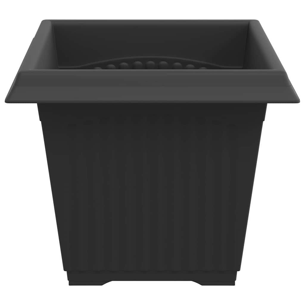 Vaso quadrato per fiori 6 pz Nero 20 x 20 x 16 cm Plastica