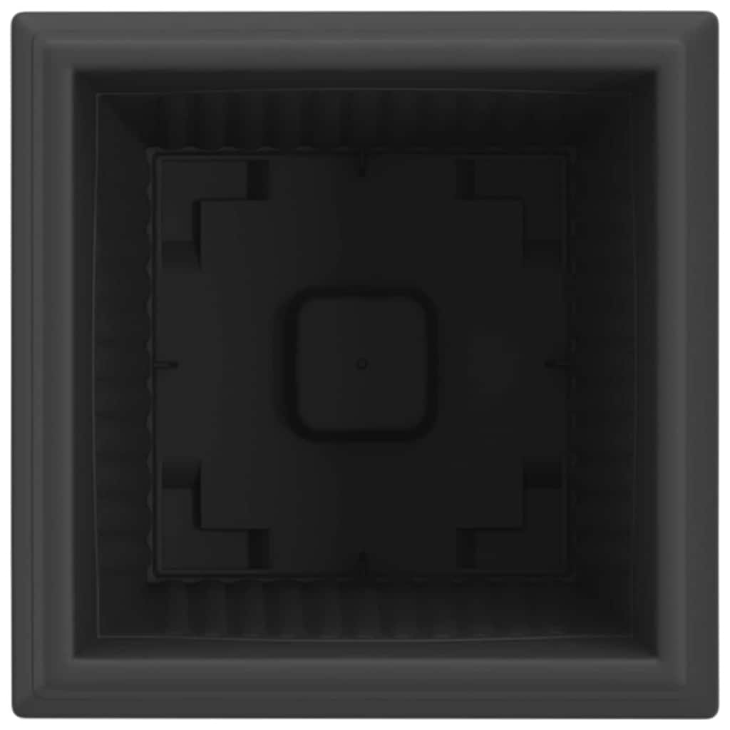 Vaso quadrato per fiori 6 pz Nero 20 x 20 x 16 cm Plastica