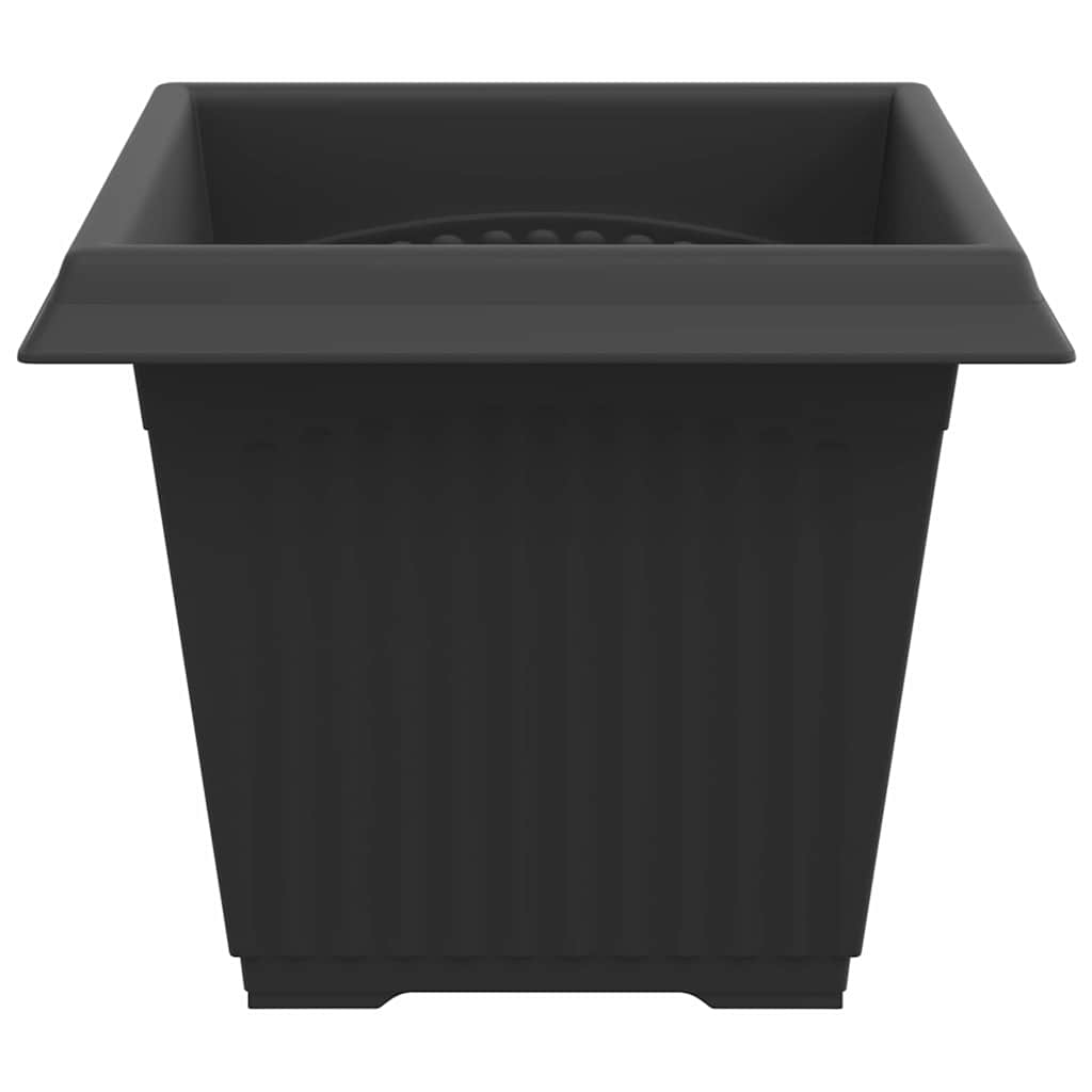 Vaso quadrato per fiori 6 pz Nero 33 x 33 x 26 cm Plastica