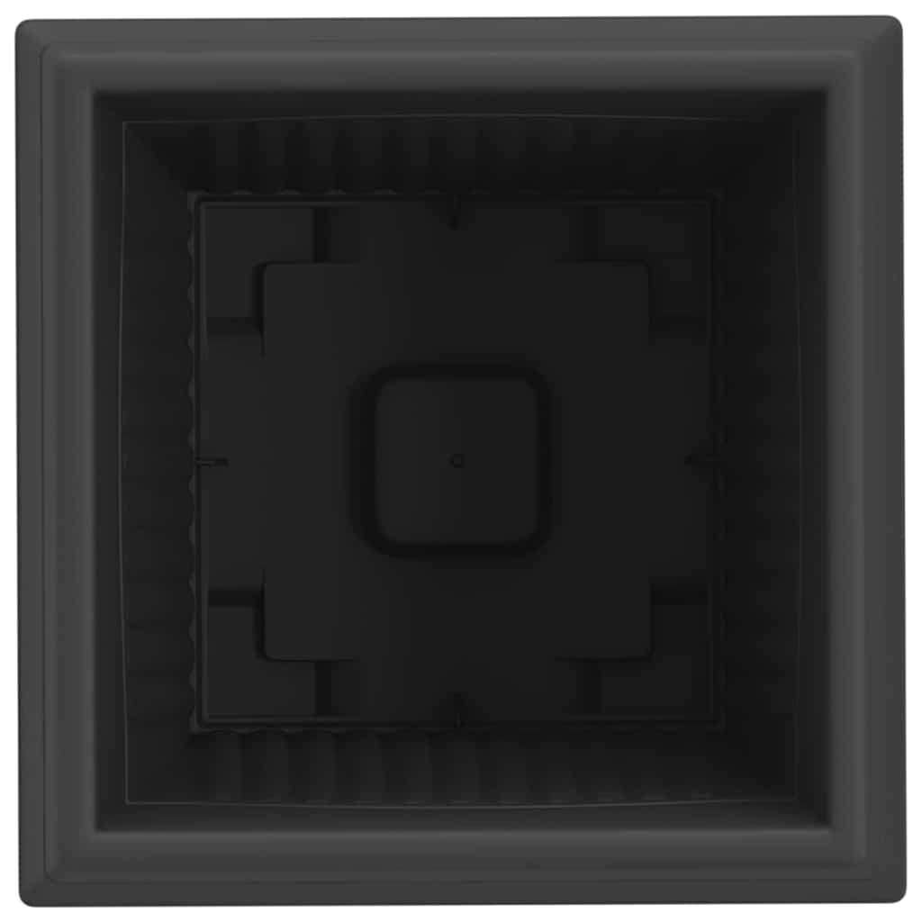 Vaso quadrato per fiori 6 pz Nero 33 x 33 x 26 cm Plastica