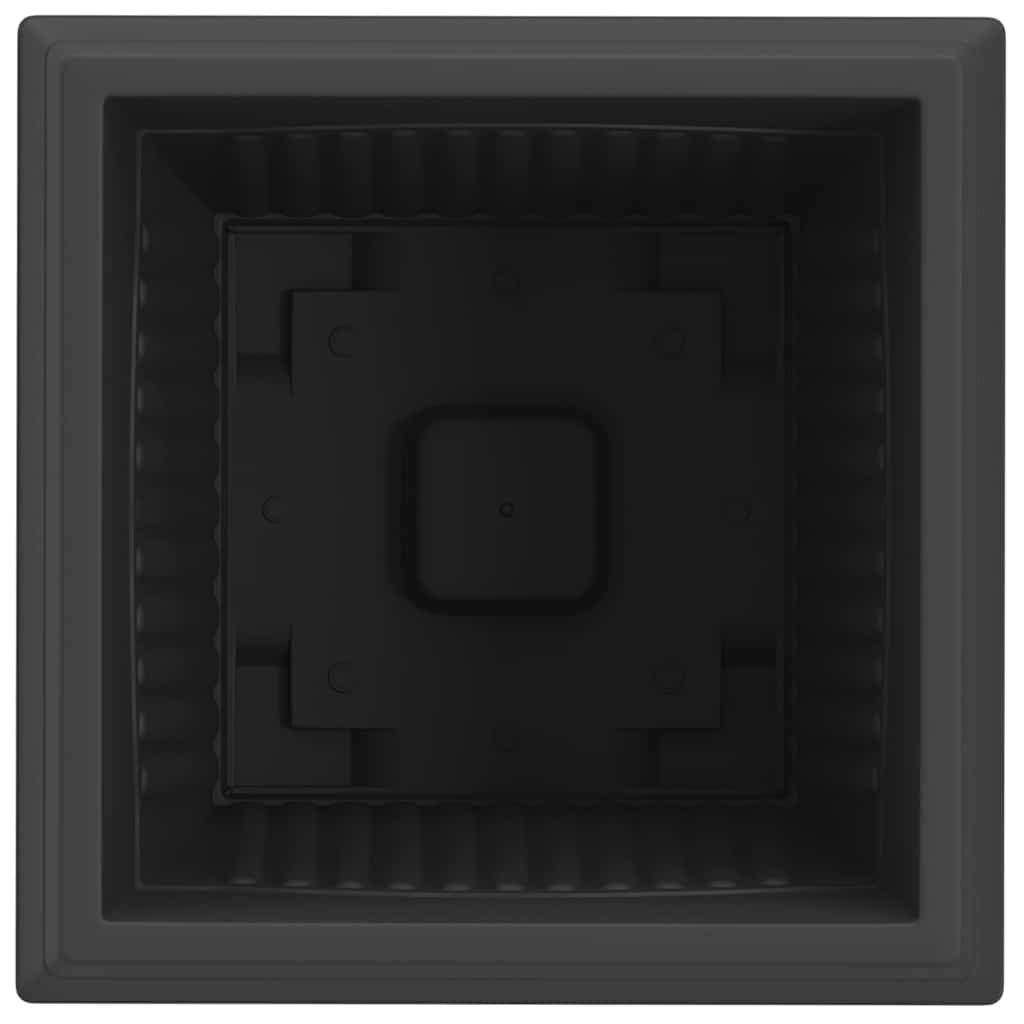 Vaso quadrato per fiori 6 pz Nero 43 x 43 x 33,5 cm Plastica