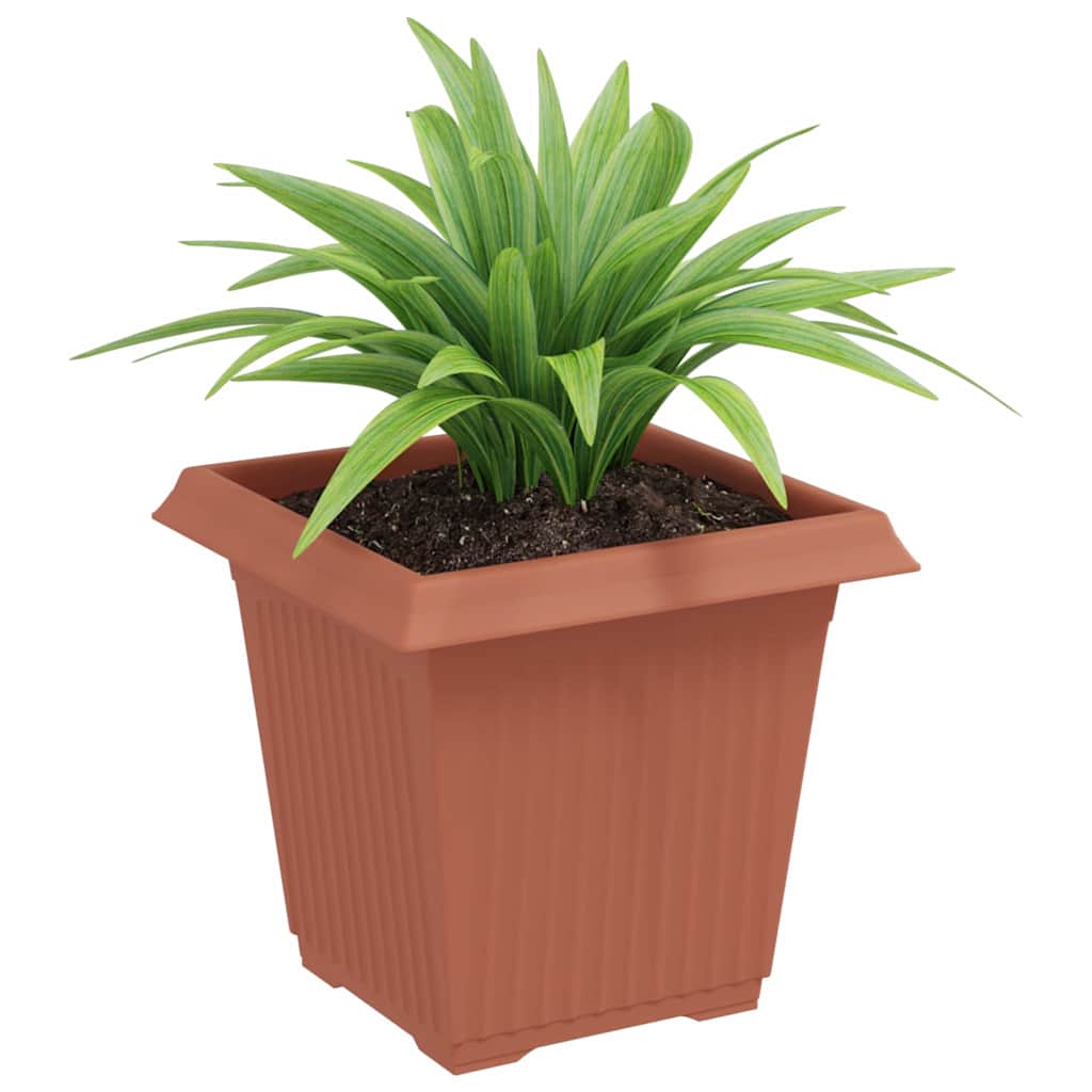 Vaso quadrato per fiori 24 pz Rosso Mattone 16 x 16 x 14 cm