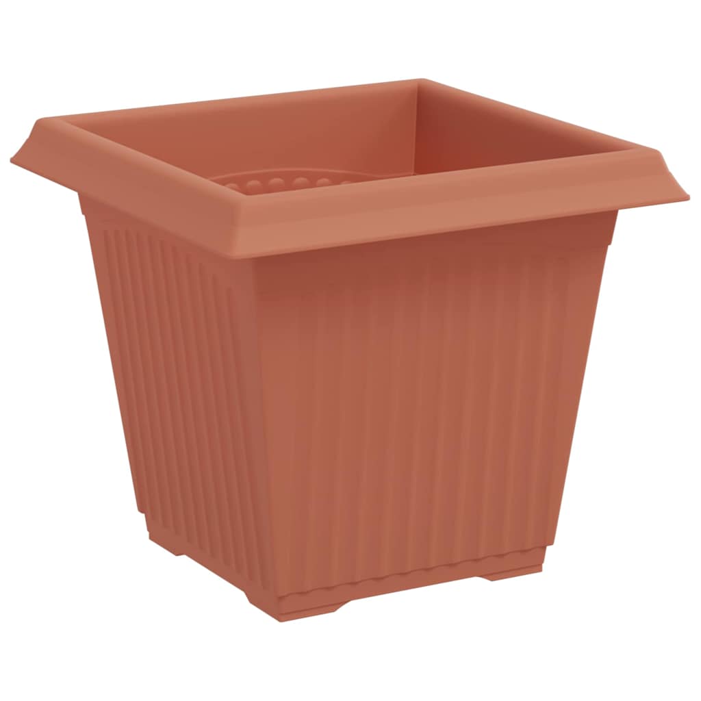 Vaso quadrato per fiori 24 pz Rosso Mattone 16 x 16 x 14 cm