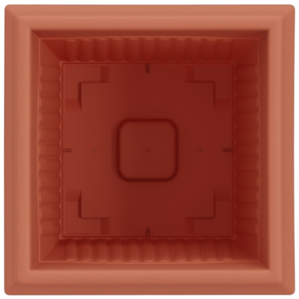 Vaso quadrato per fiori 24 pz Rosso Mattone 16 x 16 x 14 cm