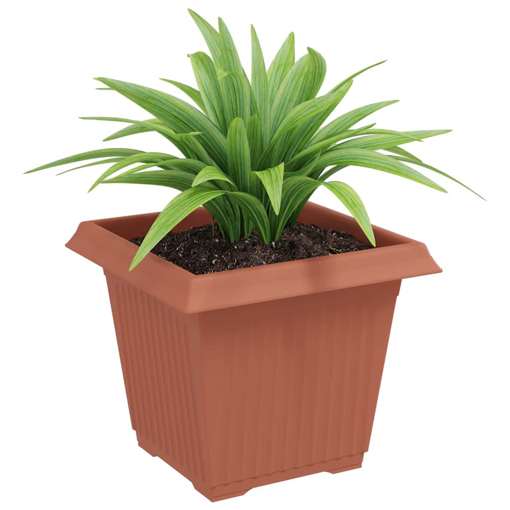 Vaso quadrato per fiori 24 pz Rosso Mattone 20 x 20 x 16 cm