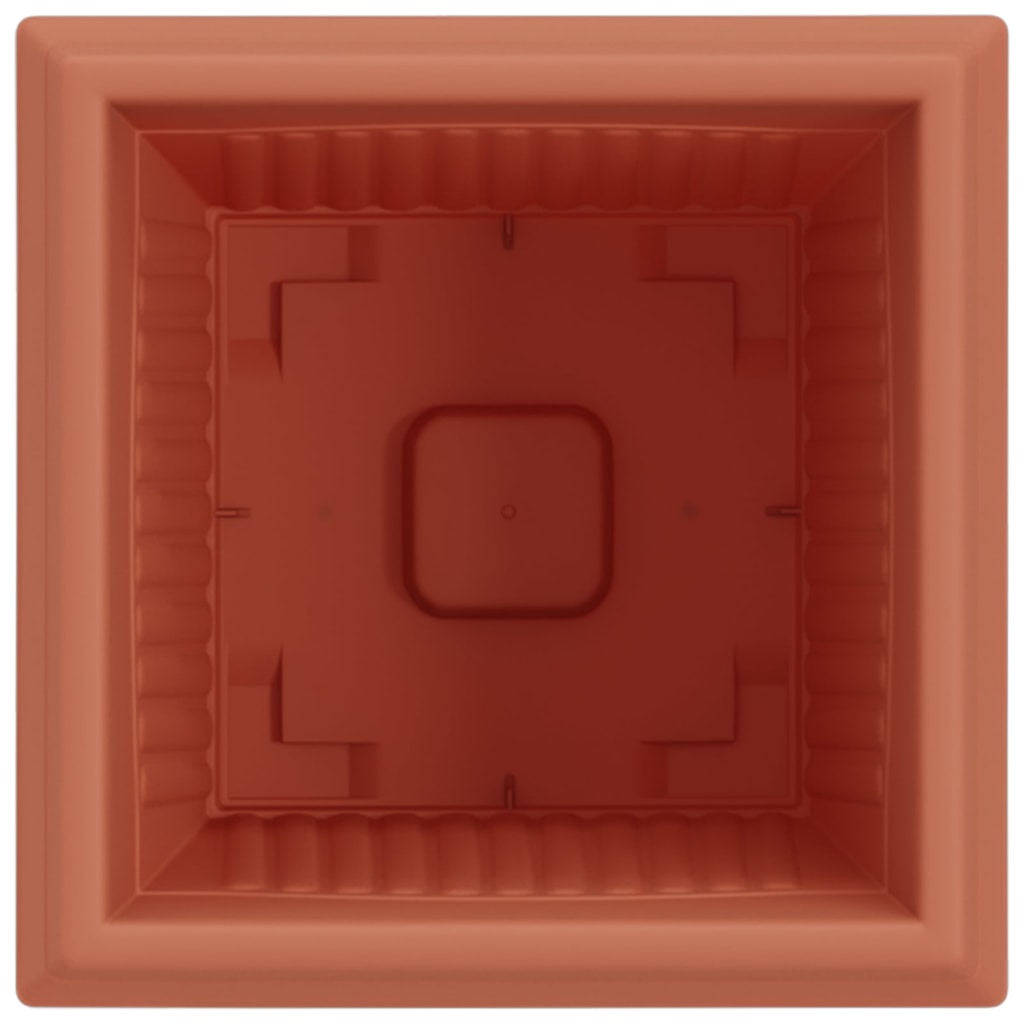 Vaso quadrato per fiori 24 pz Rosso Mattone 20 x 20 x 16 cm