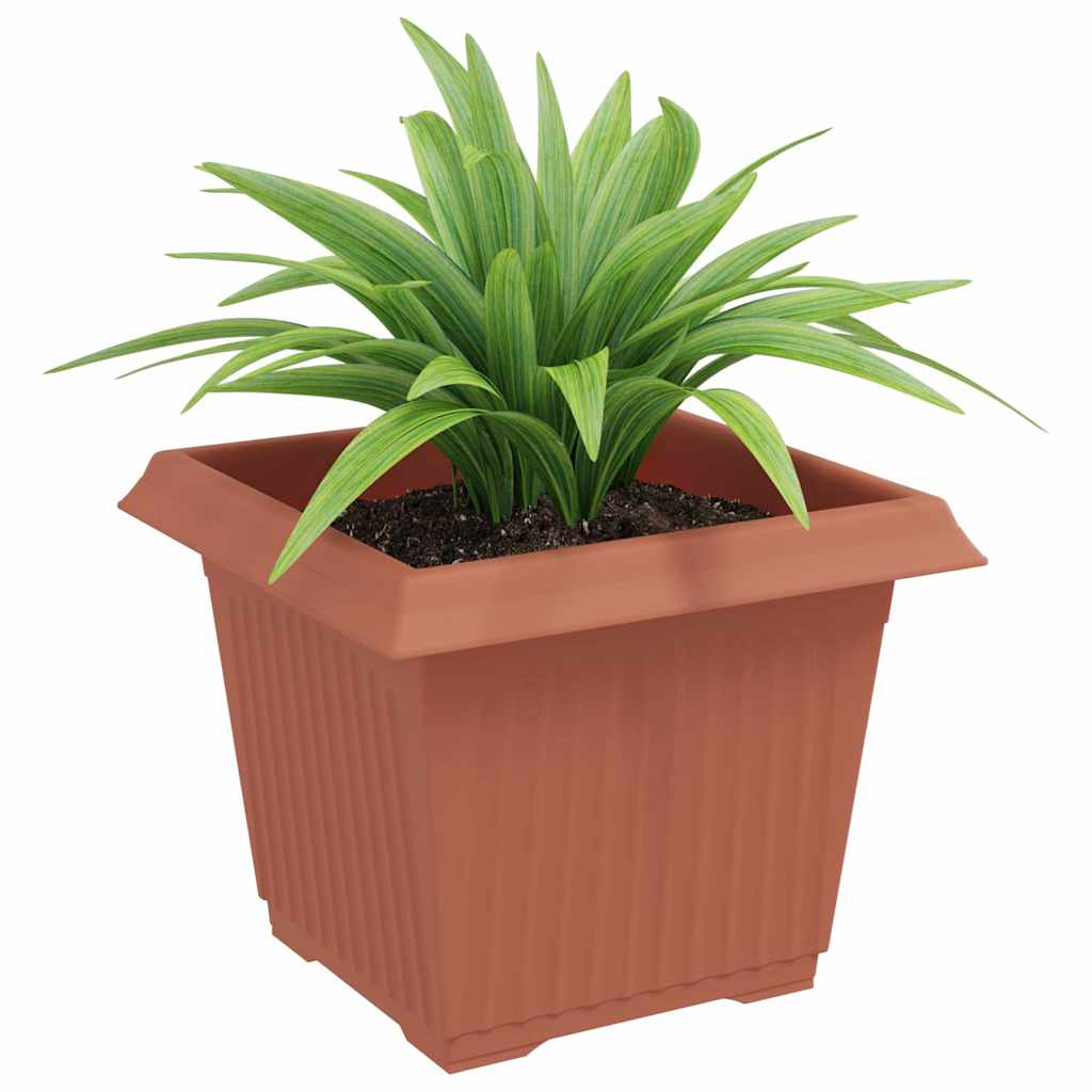 Vaso quadrato per fiori 24 pz Rosso Mattone 23 x 23 x 17,5 cm