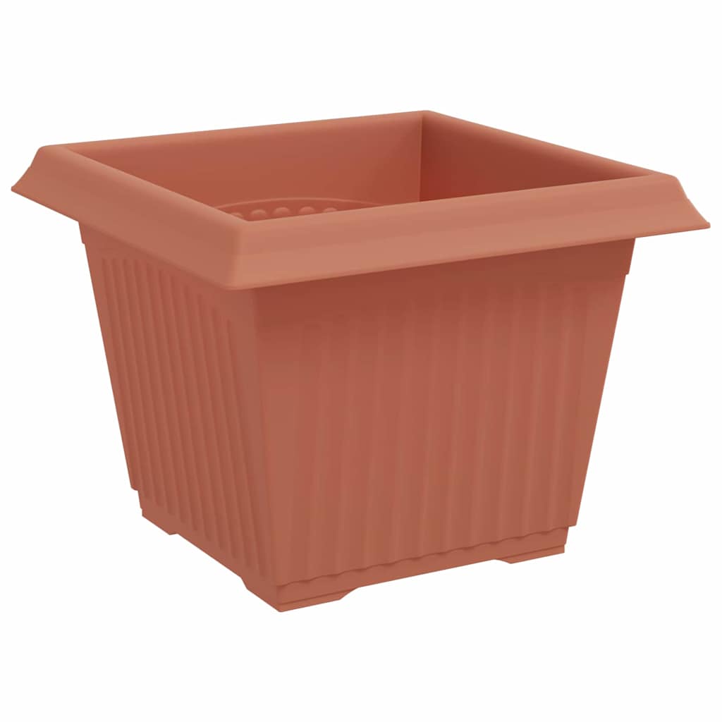 Vaso quadrato per fiori 24 pz Rosso Mattone 23 x 23 x 17,5 cm