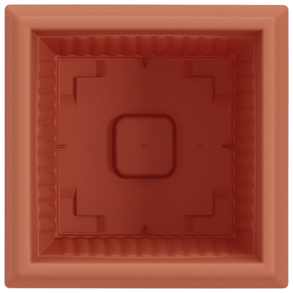Vaso quadrato per fiori 24 pz Rosso Mattone 23 x 23 x 17,5 cm