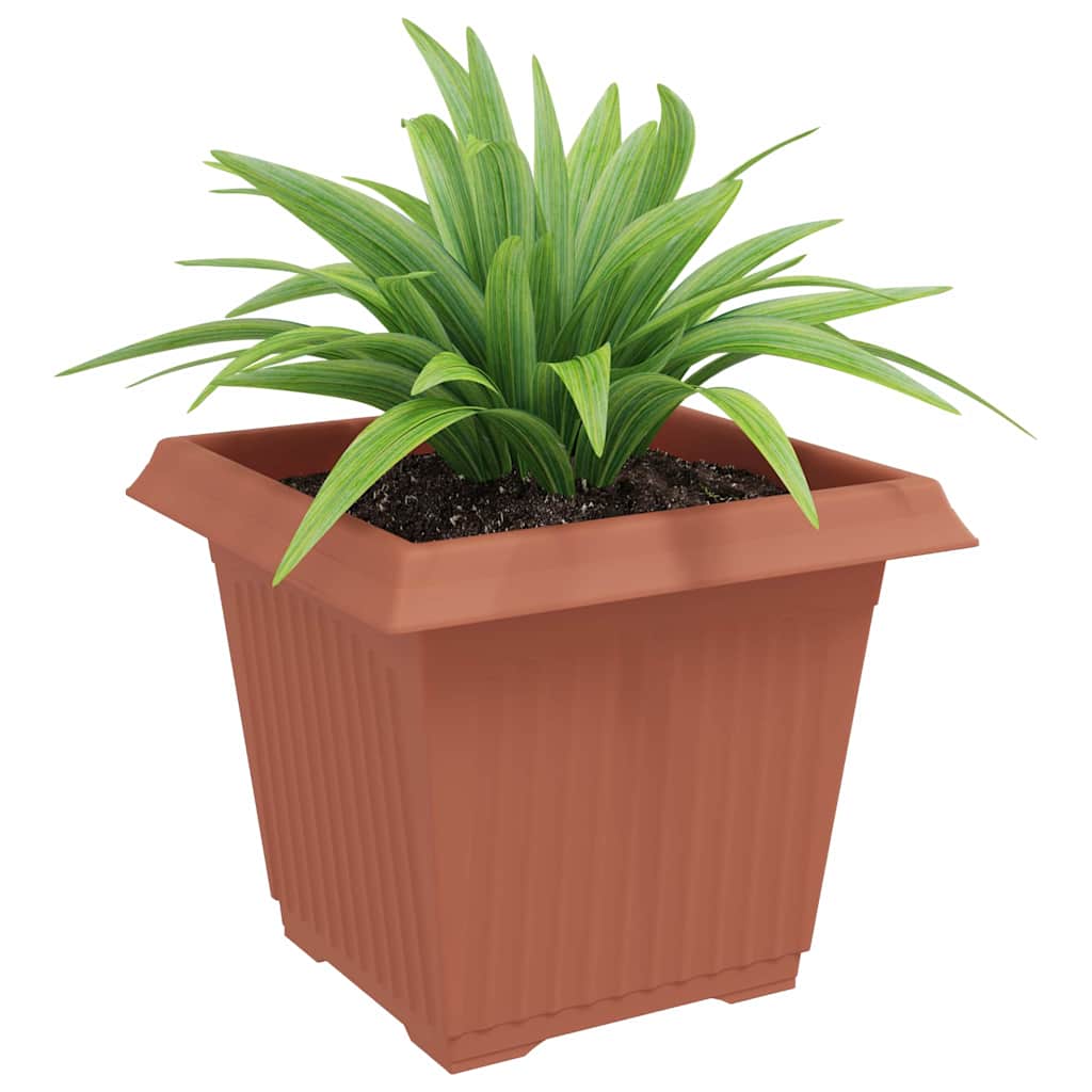 Vaso quadrato per fiori 24 pz Rosso Mattone 28,5 x 28,5 x 22 cm
