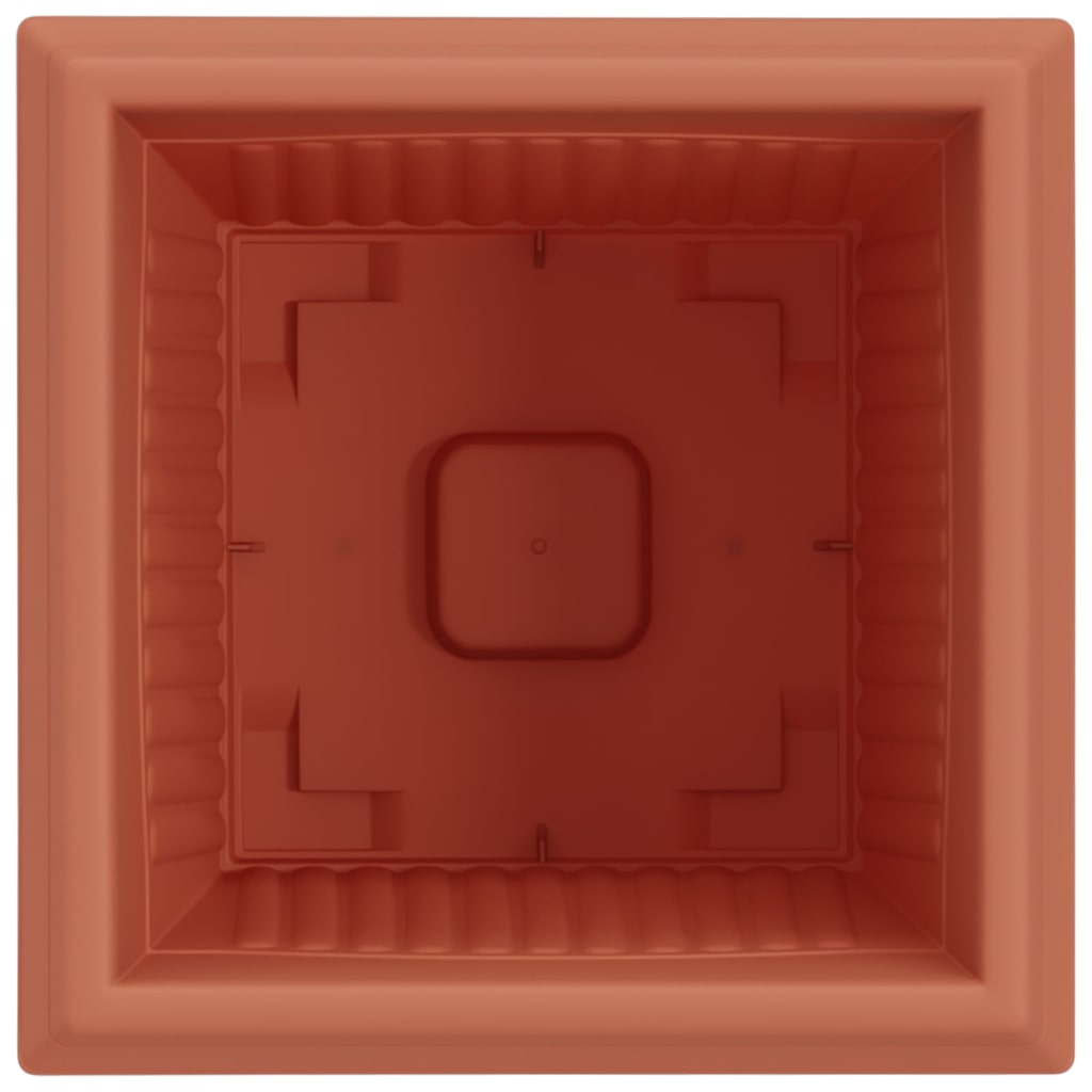 Vaso quadrato per fiori 24 pz Rosso Mattone 28,5 x 28,5 x 22 cm