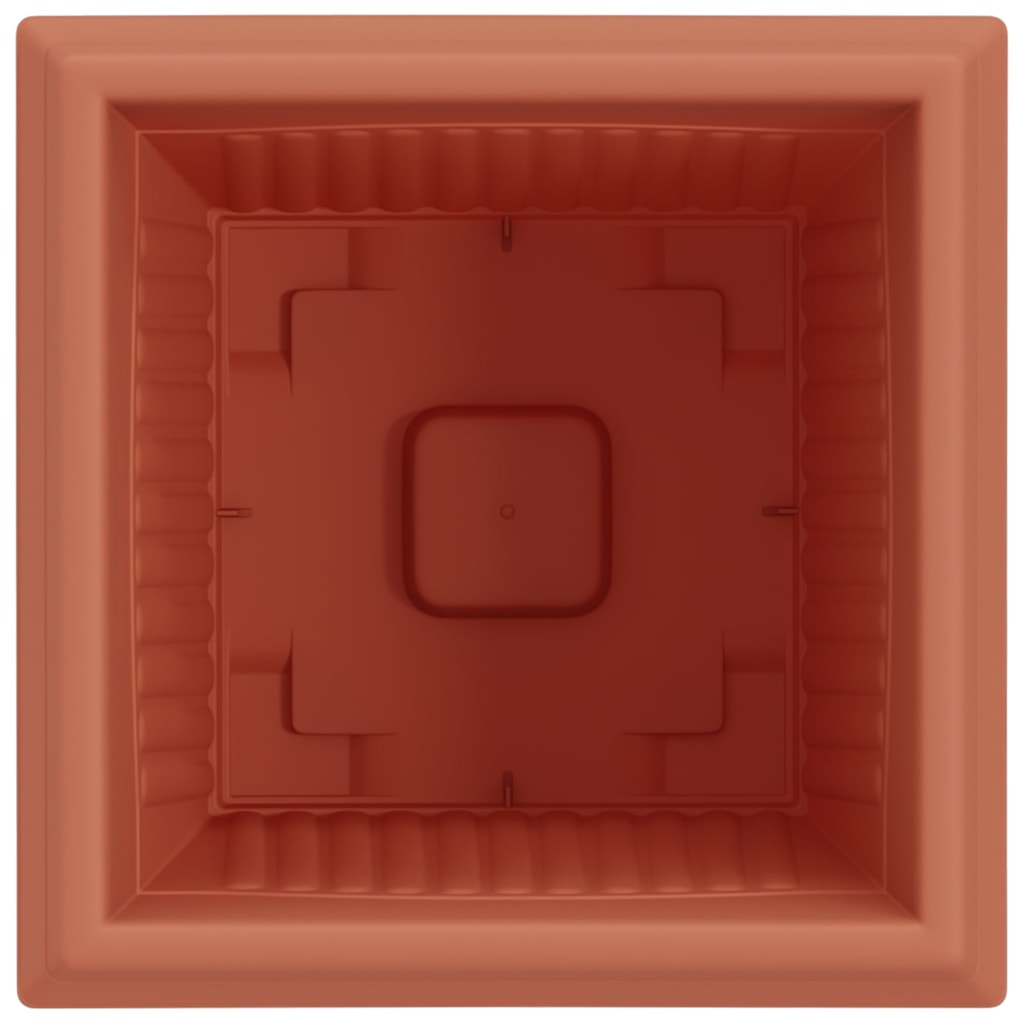 Vaso quadrato per fiori 24 pz Rosso Mattone 33 x 33 x 26 cm