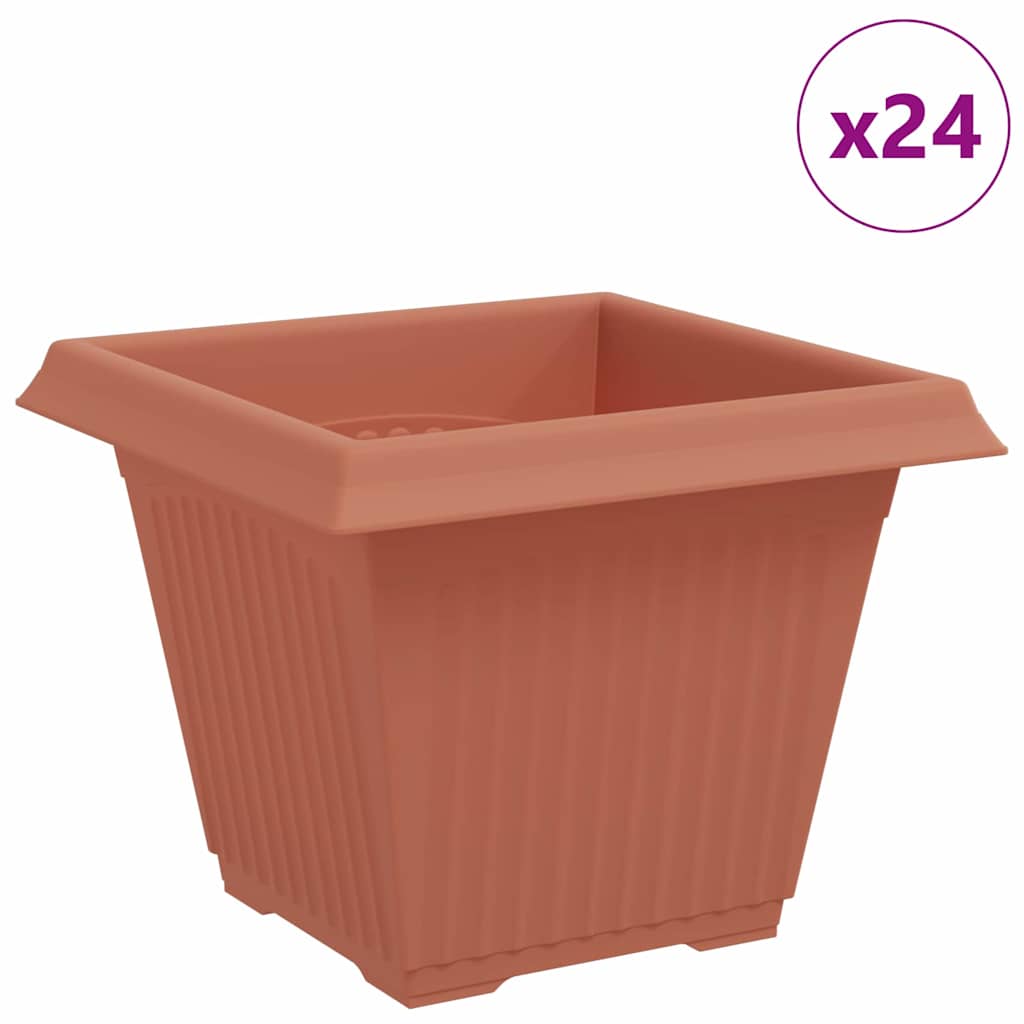 Vaso quadrato per fiori 24 pz Rosso Mattone 38 x 38 x 30 cm