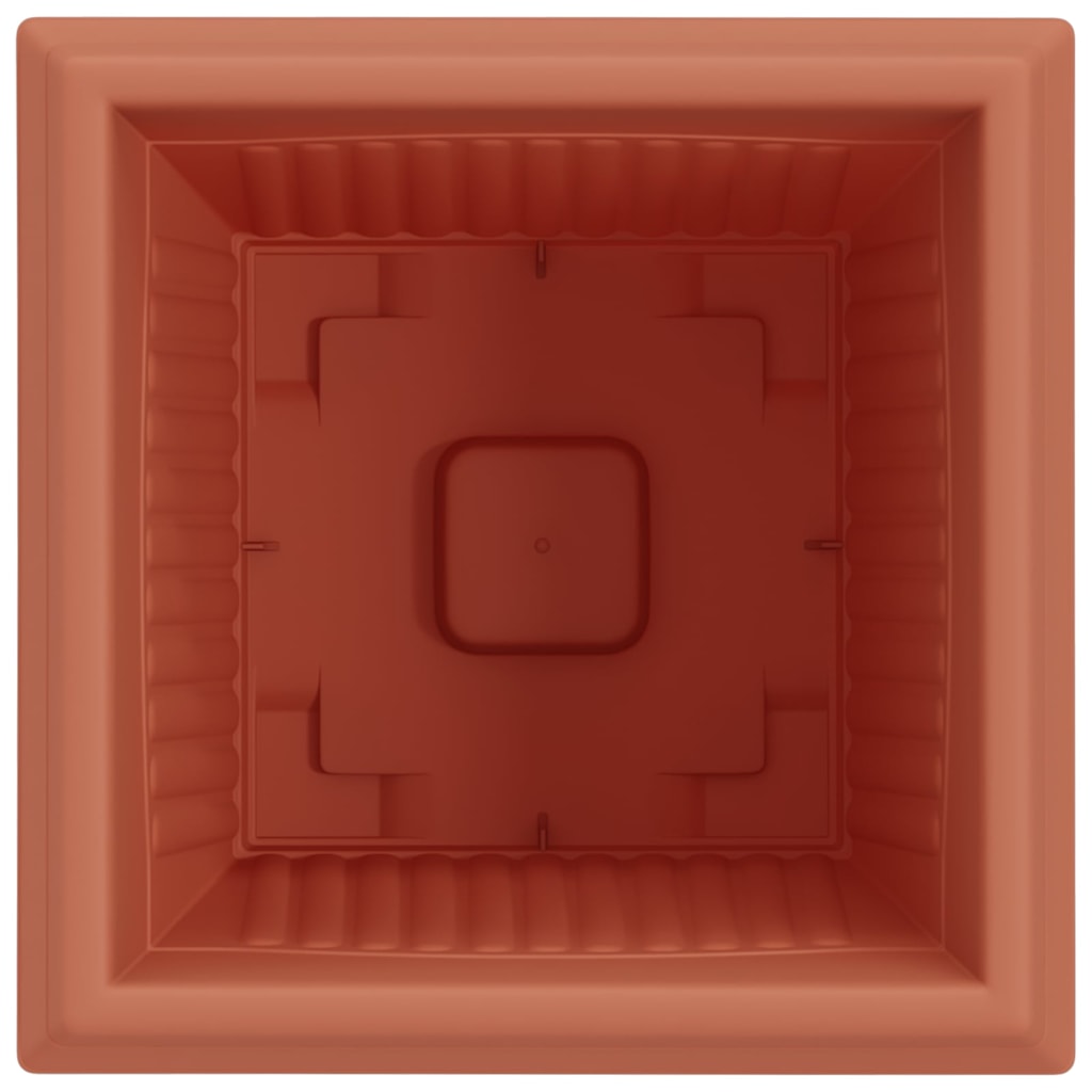Vaso quadrato per fiori 24 pz Rosso Mattone 38 x 38 x 30 cm