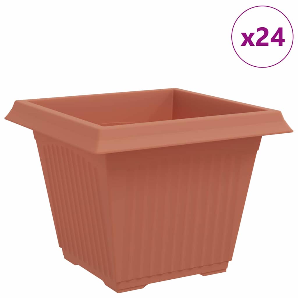 Vaso quadrato per fiori 24 pz Rosso Mattone 43 x 43 x 33,5 cm