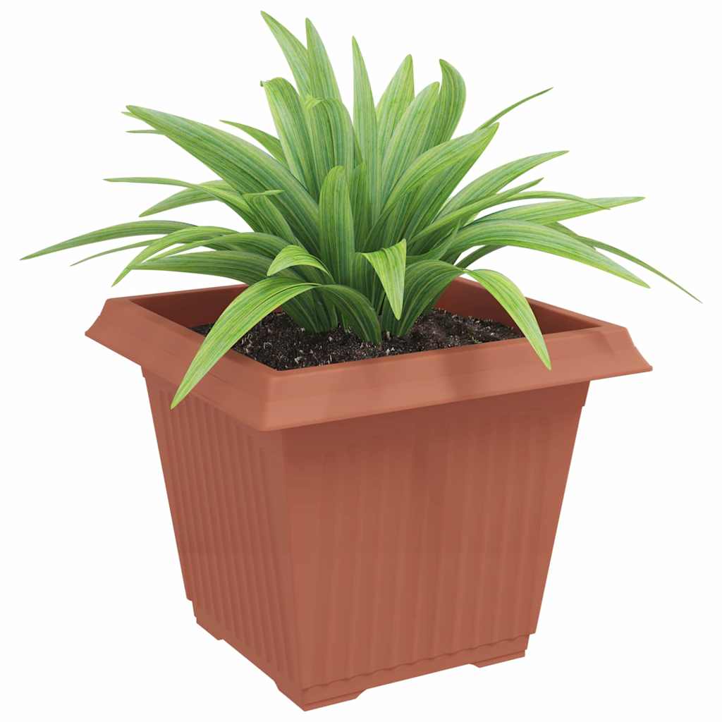 Vaso quadrato per fiori 24 pz Rosso Mattone 43 x 43 x 33,5 cm
