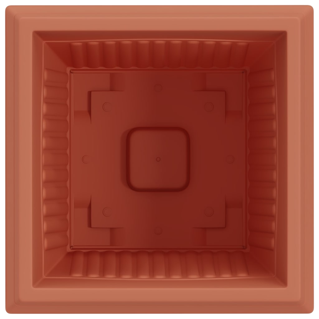 Vaso quadrato per fiori 24 pz Rosso Mattone 43 x 43 x 33,5 cm