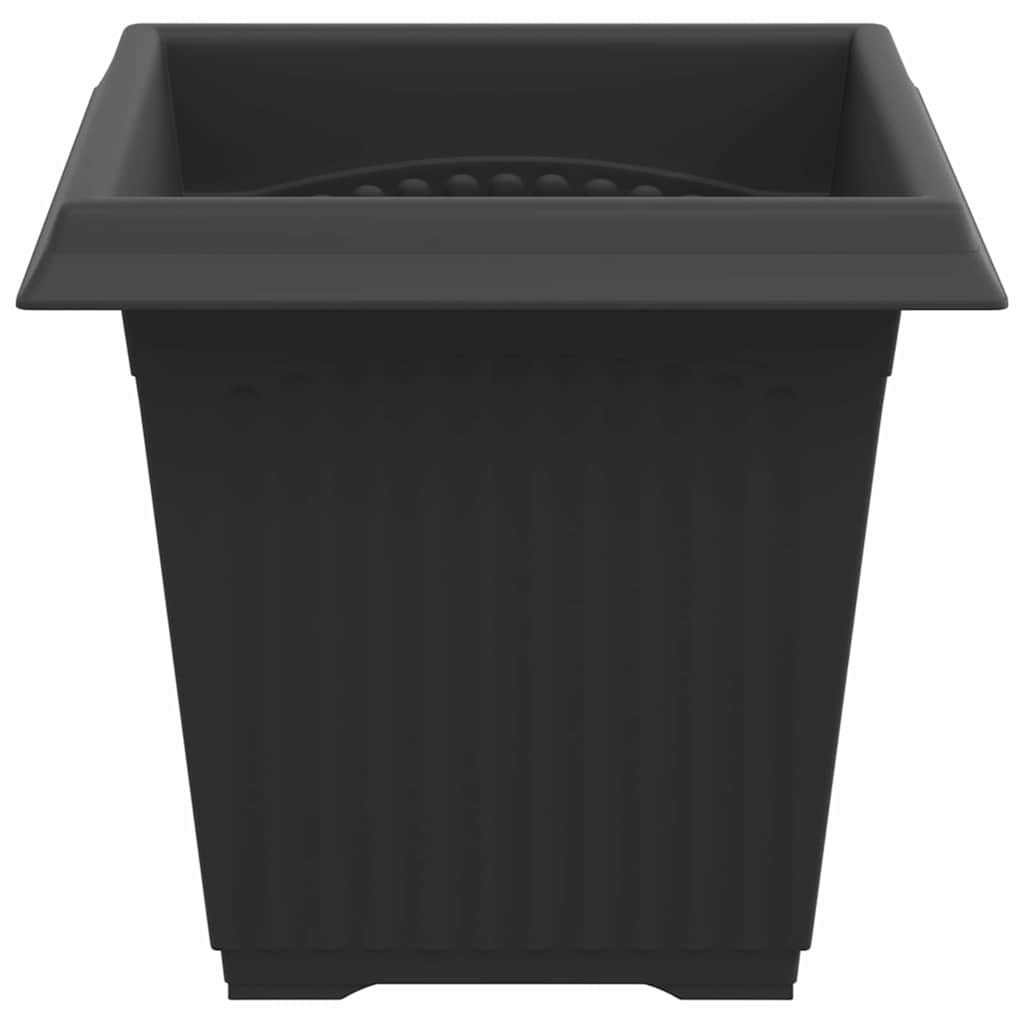 Vaso quadrato per fiori 24 pz Nero 16 x 16 x 14 cm Plastica