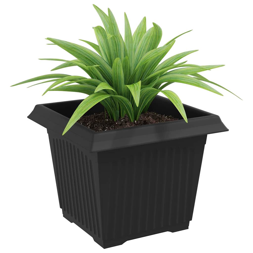 Vaso quadrato per fiori 24 pz Nero 23 x 23 x 17,5 cm Plastica