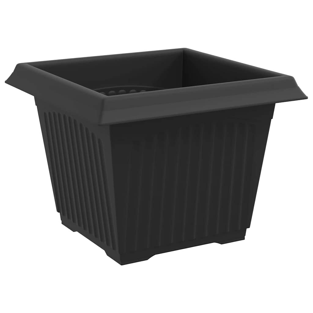 Vaso quadrato per fiori 24 pz Nero 23 x 23 x 17,5 cm Plastica