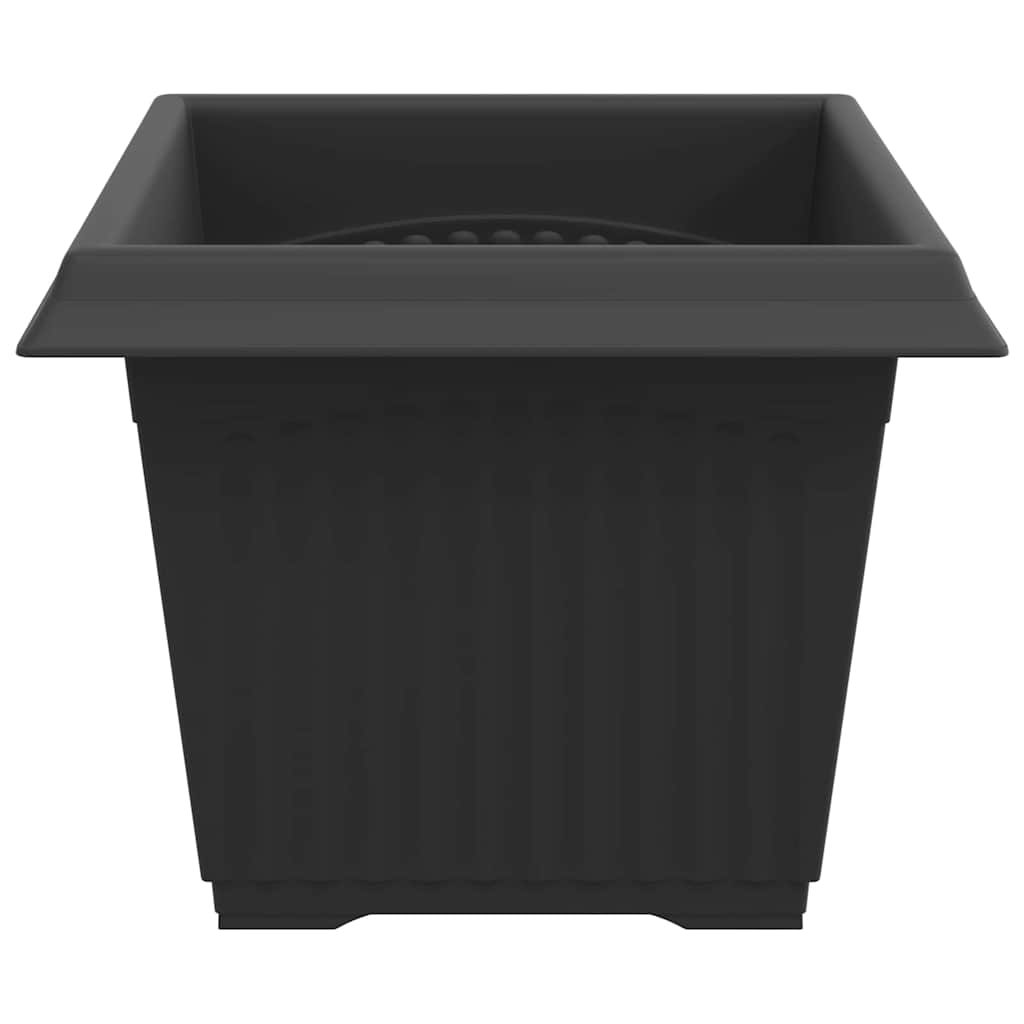 Vaso quadrato per fiori 24 pz Nero 23 x 23 x 17,5 cm Plastica