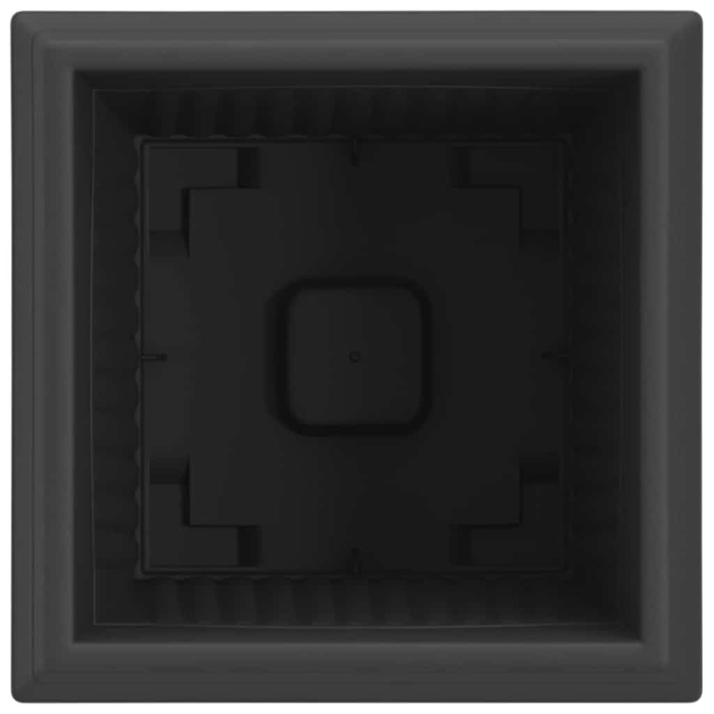 Vaso quadrato per fiori 24 pz Nero 23 x 23 x 17,5 cm Plastica