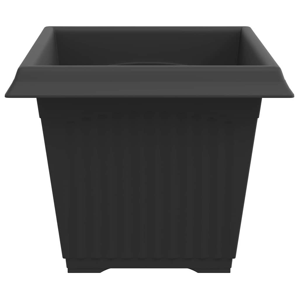 Vaso quadrato per fiori 24 pz Nero 28,5 x 28,5 x 22 cm Plastica
