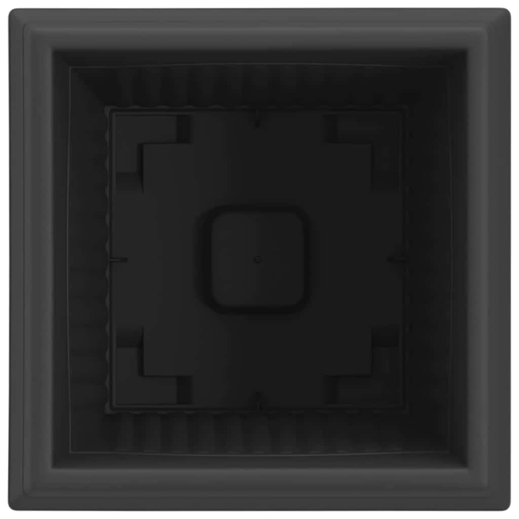Vaso quadrato per fiori 24 pz Nero 28,5 x 28,5 x 22 cm Plastica