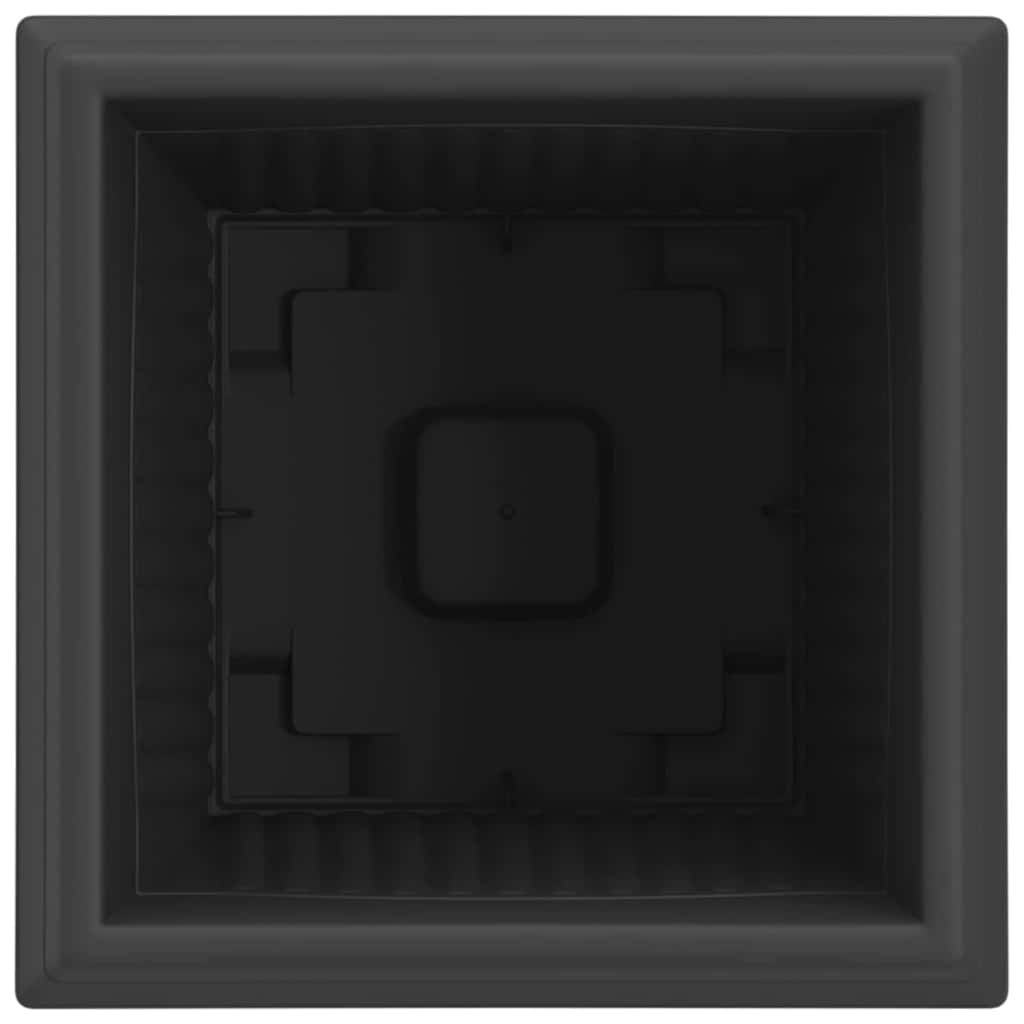 Vaso quadrato per fiori 24 pz Nero 33 x 33 x 26 cm Plastica