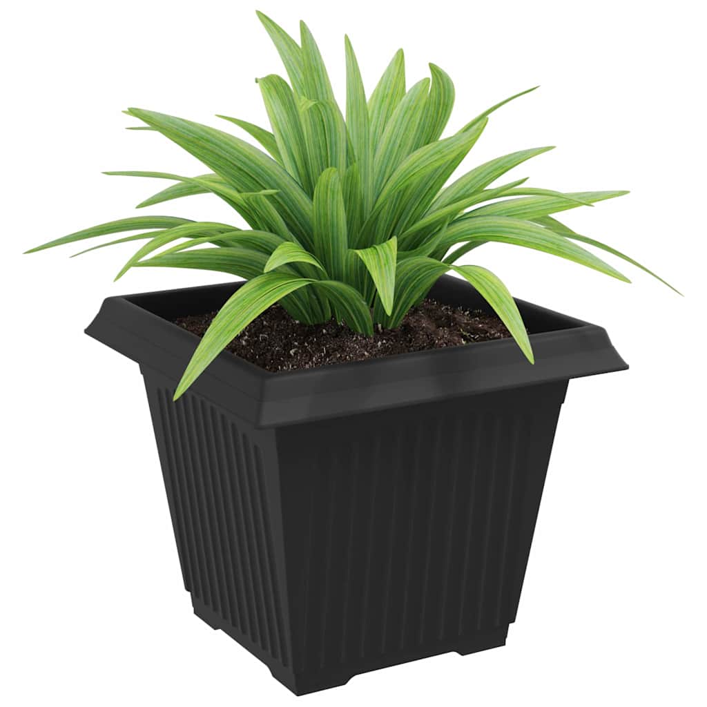 Vaso quadrato per fiori 24 pz Nero 38 x 38 x 30 cm Plastica