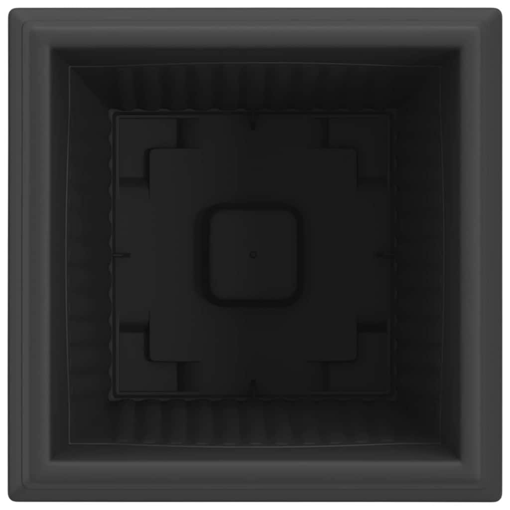 Vaso quadrato per fiori 24 pz Nero 38 x 38 x 30 cm Plastica