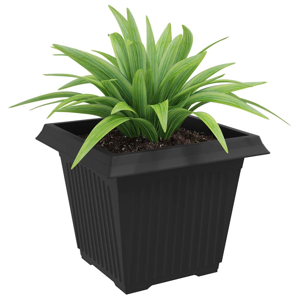 Vaso quadrato per fiori 24 pz Nero 43 x 43 x 33,5 cm Plastica