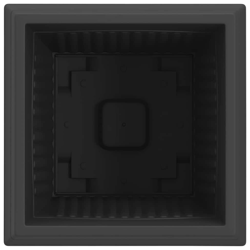 Vaso quadrato per fiori 24 pz Nero 43 x 43 x 33,5 cm Plastica