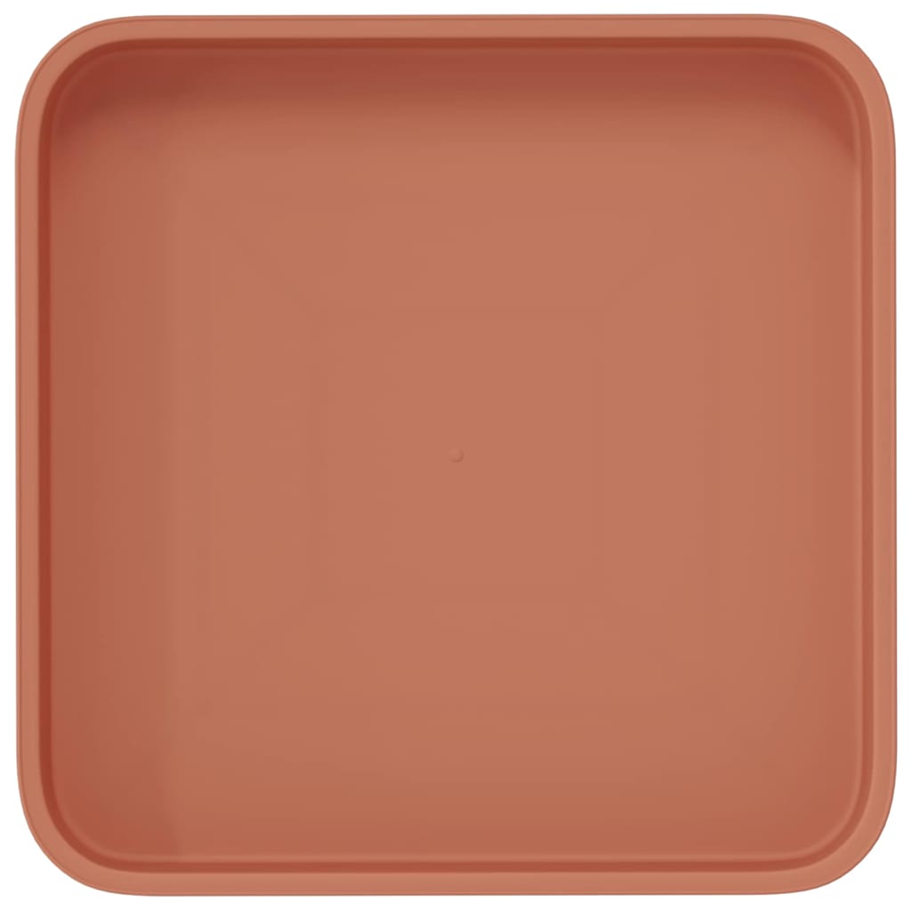 Vassoio Quadrato per Fiori 6 pz Rosso Mattone 15 x 15 x 2 cm