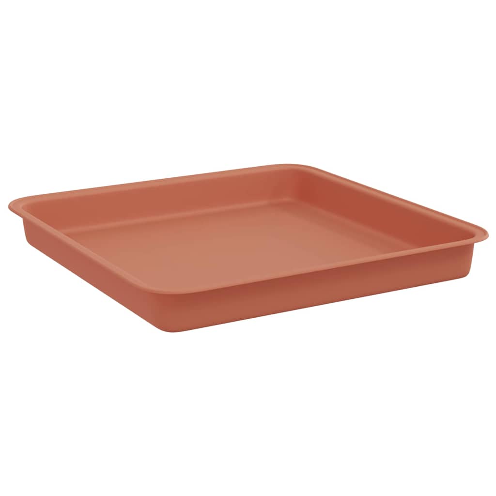 Vassoio Quadrato per Fiori 6 pz Rosso Mattone 18 x 18 x 2 cm