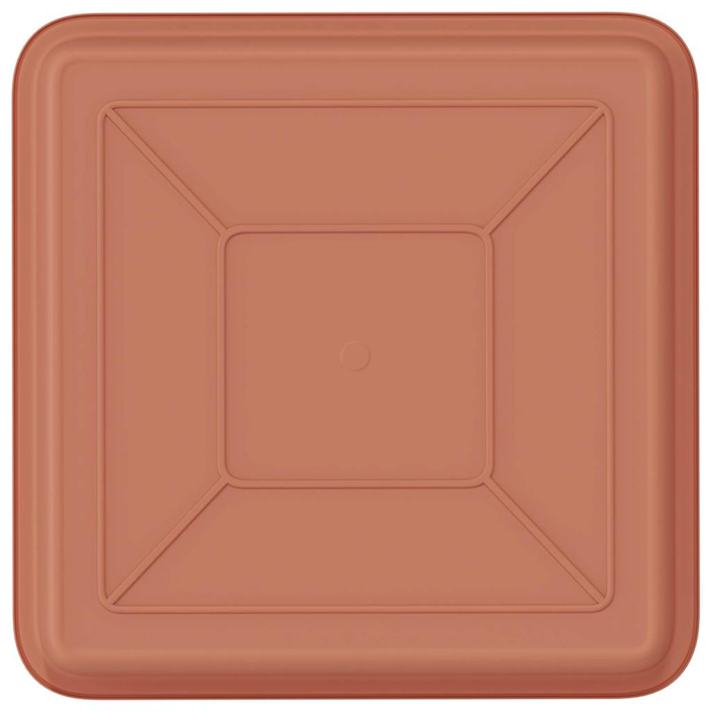 Vassoio Quadrato per Fiori 6 pz Rosso Mattone 18 x 18 x 2 cm