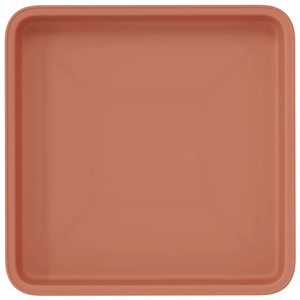 Vassoio Quadrato per Fiori 6 pz Rosso Mattone 18 x 18 x 2 cm