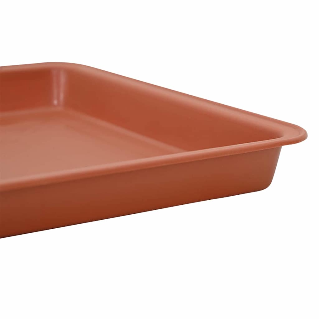 Vassoio Quadrato per Fiori 6 pz Rosso Mattone 18 x 18 x 2 cm