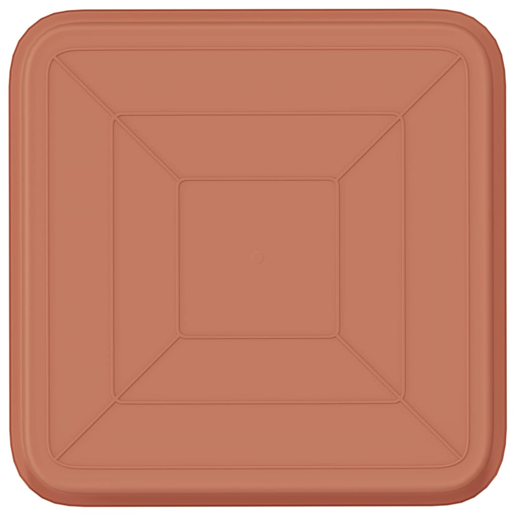 Vassoio Quadrato per Fiori 6 pz Rosso Mattone Plastica