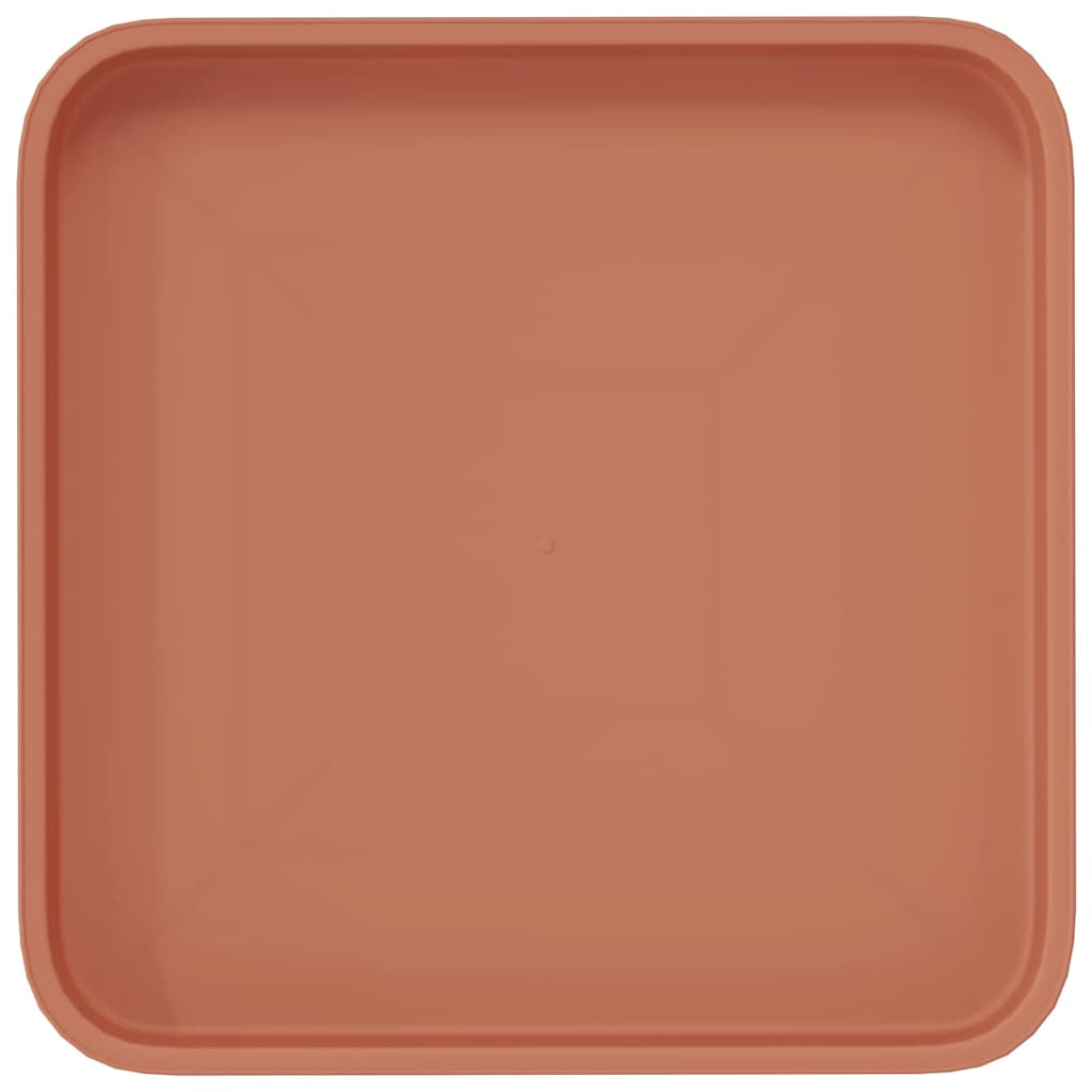 Vassoio Quadrato per Fiori 6 pz Rosso Mattone Plastica