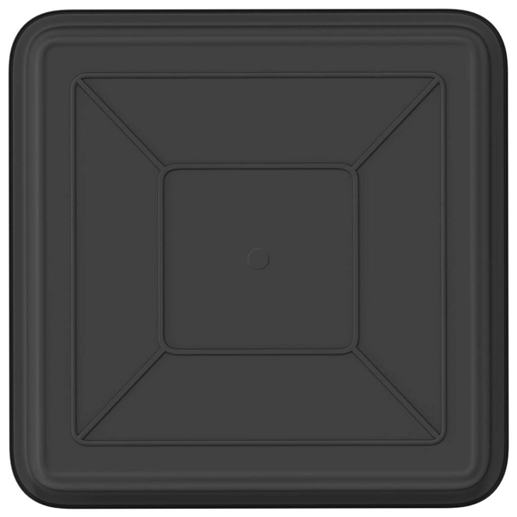 Vassoio Quadrato per Fiori 6 pz Nero 18 x 18 x 2 cm Plastica